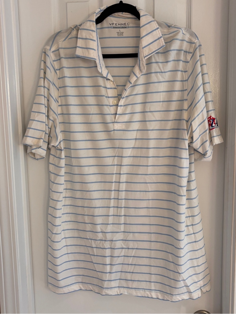 Fennec USA blue/white Striped Polo | Large